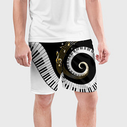 Шорты спортивные мужские МУЗЫКАЛЬНЫЙ УЗОР, цвет: 3D-принт — фото 2