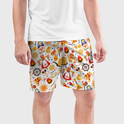 Шорты спортивные мужские Славянская символика, цвет: 3D-принт — фото 2
