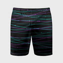 Шорты спортивные мужские Неоновые тонкие нити, цвет: 3D-принт