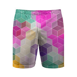 Шорты спортивные мужские Абстрактный разноцветный узор, цвет: 3D-принт