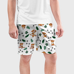 Шорты спортивные мужские Милый тигр, цвет: 3D-принт — фото 2