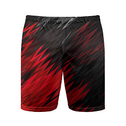 Мужские спортивные шорты ЧЁРНО КРАСНЫЕ КРАСКИ RED BLACK STRIPES