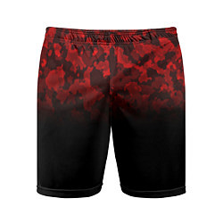 Шорты спортивные мужские BLACK RED CAMO RED MILLITARY, цвет: 3D-принт