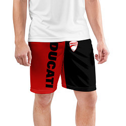 Шорты спортивные мужские DUCATI BLACK RED BACKGROUND, цвет: 3D-принт — фото 2