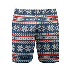 Шорты спортивные мужские Knitted Christmas Pattern, цвет: 3D-принт