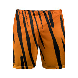 Шорты спортивные мужские Шкура тигра диагональ, цвет: 3D-принт