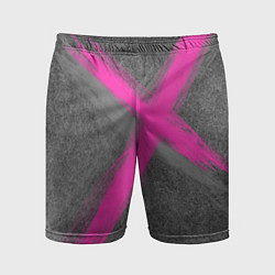 Шорты спортивные мужские Коллекция Get inspired! Pink cross Абстракция Fl-4, цвет: 3D-принт