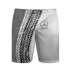 Шорты спортивные мужские Mercedes-Benz дрифт, цвет: 3D-принт
