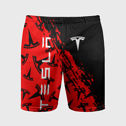 Шорты спортивные мужские Tesla red pattern, цвет: 3D-принт