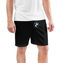 Шорты спортивные мужские BMW LOGO CARBON ЧЕРНЫЙ КАРБОН, цвет: 3D-принт — фото 2