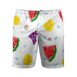 Мужские спортивные шорты Пиксельные фрукты