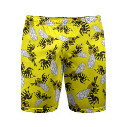 Мужские спортивные шорты Пчелы на желтом