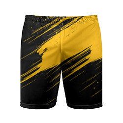 Мужские спортивные шорты Black and yellow grunge
