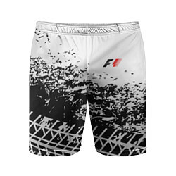Шорты спортивные мужские F1 Формула 1 Mini Logo, цвет: 3D-принт