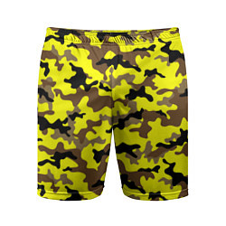 Шорты спортивные мужские Камуфляж Жёлто-Коричневый, цвет: 3D-принт