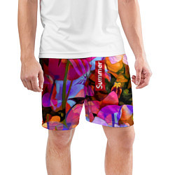 Шорты спортивные мужские Красочный летний цветочный паттерн Summer color pa, цвет: 3D-принт — фото 2