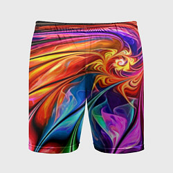 Шорты спортивные мужские Красочный абстрактный цветочный паттерн Color abst, цвет: 3D-принт