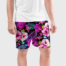 Шорты спортивные мужские Floral pattern Summer night Fashion trend, цвет: 3D-принт — фото 2