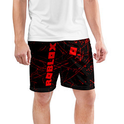 Шорты спортивные мужские ROBLOX красный логотип, цвет: 3D-принт — фото 2