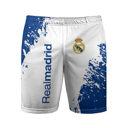 Шорты спортивные мужские Реал Мадрид краска, цвет: 3D-принт