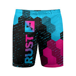 Шорты спортивные мужские Rust Neon Gradient, цвет: 3D-принт