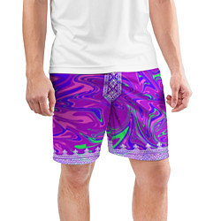 Шорты спортивные мужские Славянская рубаха с разводами, цвет: 3D-принт — фото 2