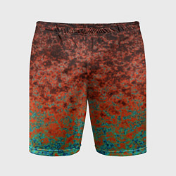 Шорты спортивные мужские Turquoise brown abstract marble pattern, цвет: 3D-принт