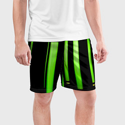 Шорты спортивные мужские Абстрактные неоновые колбы с кислотой - Зелёный, цвет: 3D-принт — фото 2