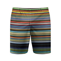 Шорты спортивные мужские Абстрактное множество разноцветных линий, цвет: 3D-принт