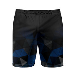 Шорты спортивные мужские Черно-синий геометрический, цвет: 3D-принт