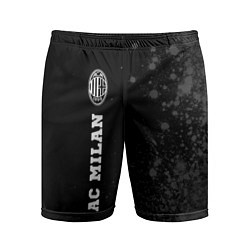 Шорты спортивные мужские AC Milan sport на темном фоне: по-вертикали, цвет: 3D-принт