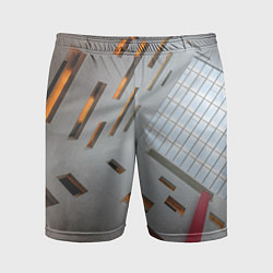Мужские спортивные шорты Абстрактное множество окон и пустая крыша