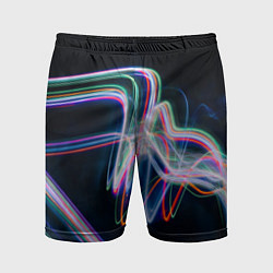 Шорты спортивные мужские Абстрактные световые линии во тьме, цвет: 3D-принт