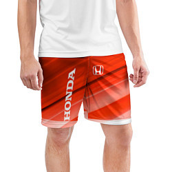 Шорты спортивные мужские Хонда - Красно-белая абстракция, цвет: 3D-принт — фото 2