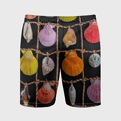 Шорты спортивные мужские Панно из ракушек и верёвок, цвет: 3D-принт