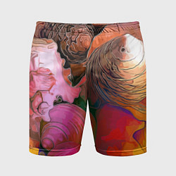 Мужские спортивные шорты Стилизованная композиция из океанских ракушек