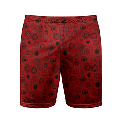 Шорты спортивные мужские Красный абстрактный узор, цвет: 3D-принт