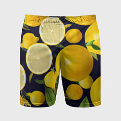 Шорты спортивные мужские Лимонные дольки, цвет: 3D-принт