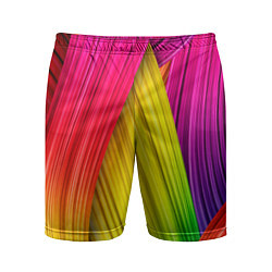 Шорты спортивные мужские Multicolored ribbons, цвет: 3D-принт