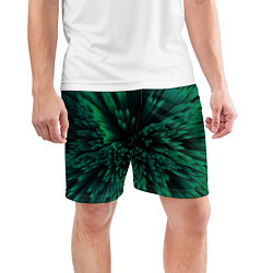 Шорты спортивные мужские Объёмные острые зелёные фигуры, цвет: 3D-принт — фото 2