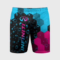 Шорты спортивные мужские Infiniti - neon gradient: по-вертикали, цвет: 3D-принт