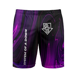 Шорты спортивные мужские System of a Down violet plasma, цвет: 3D-принт