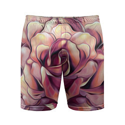 Шорты спортивные мужские Крупная роза маслом, цвет: 3D-принт
