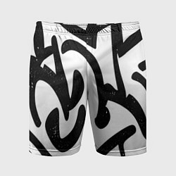 Шорты спортивные мужские Хаотичные узоры в стиле граффити, цвет: 3D-принт
