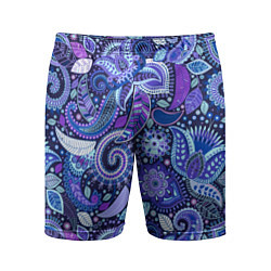 Мужские спортивные шорты Фиолетовые цветы узор