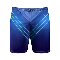 Мужские спортивные шорты Глубокий синий с неоновыми полосами