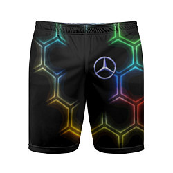 Мужские спортивные шорты Mercedes - neon pattern