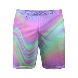 Шорты спортивные мужские Цветные волны, цвет: 3D-принт
