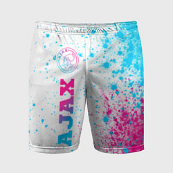 Мужские спортивные шорты Ajax neon gradient style: по-вертикали