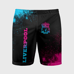 Шорты спортивные мужские Liverpool - neon gradient: надпись, символ, цвет: 3D-принт